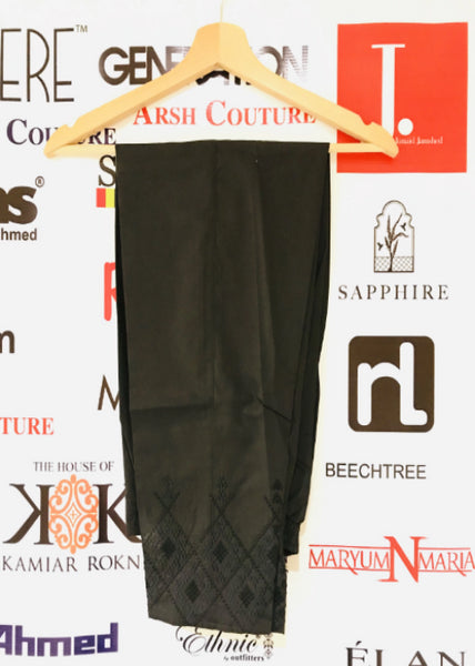 KAIN Cotton Embroidered Black Trouser/Bottom Series 2019 - [Arsh Couture London]